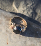 14k gold 4.24ct black diamond estate ring