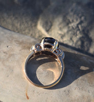 14k gold 4.24ct black diamond estate ring