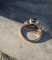 14k gold 4.24ct black diamond estate ring