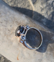 14k gold 4.24ct black diamond estate ring