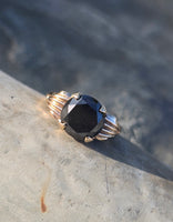 14k gold 4.24ct black diamond estate ring