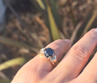 14k gold 4.24ct black diamond estate ring