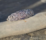 platinum - 18k gold two tone Deco diamond and sapphire estate bracelet