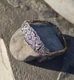 platinum - 18k gold two tone Deco diamond and sapphire estate bracelet