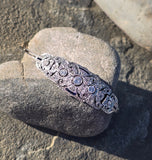 platinum - 18k gold two tone Deco diamond and sapphire estate bracelet