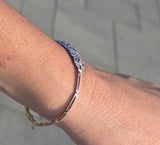 platinum - 18k gold two tone Deco diamond and sapphire estate bracelet