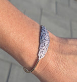 platinum - 18k gold two tone Deco diamond and sapphire estate bracelet