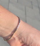 platinum - 18k gold two tone Deco diamond and sapphire estate bracelet