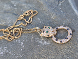 14k gold door knocker panther diamond necklace pendant - 18k chain