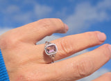 14k white gold c.1920's pink tourmaline filigree ring