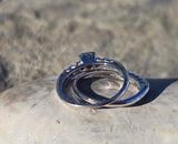 14k white gold diamond vintage estate bridal set