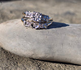 14k gold two-tone vintage diamond bridal set - heart & bells