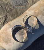 14k gold two-tone vintage diamond bridal set - heart & bells