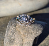 14k gold two tone  Art Deco vintage diamond bridal set - apx .34ct tw HOLD