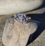 14k gold two tone  Art Deco vintage diamond bridal set - apx .34ct tw HOLD