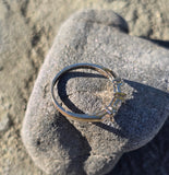 14k gold 2.2mm round and baguette diamond estate band