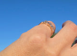 14k gold 2.2mm round and baguette diamond estate band