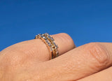 14k gold 2.2mm round and baguette diamond estate band