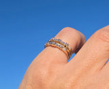 14k gold 2.2mm round and baguette diamond estate band