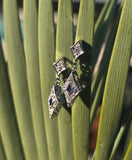 platinum and 14k white gold Art Deco diamond and sapphire earrings