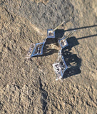 platinum and 14k white gold Art Deco diamond and sapphire earrings