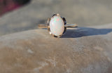 14k gold opal solitaire estate ring