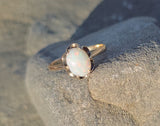 14k gold opal solitaire estate ring