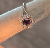 platinum natural color changing alexandrite and mine cut diamond Edwardian ring HOLD