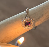 platinum natural color changing alexandrite and mine cut diamond Edwardian ring HOLD