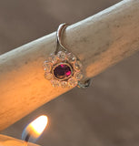 platinum natural color changing alexandrite and mine cut diamond Edwardian ring HOLD