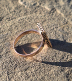 14ct gold + silver top Victorian rose cut diamond, enamel & blue sapphire antique ring HOLD