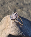 14k gold two-tone old mine cut diamond antique cluster ring