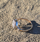 14k gold two-tone old mine cut diamond antique cluster ring