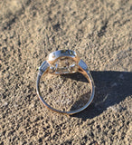 14k gold two-tone old mine cut diamond antique cluster ring