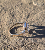 14k gold two-tone old mine cut diamond antique cluster ring