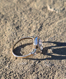 14k gold two-tone old mine cut diamond antique cluster ring