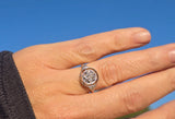 14k gold two-tone old mine cut diamond antique cluster ring