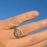 14k gold two-tone old mine cut diamond antique cluster ring