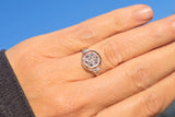 14k gold two-tone old mine cut diamond antique cluster ring