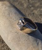 14k gold two-tone diamond estate band ring HOLD