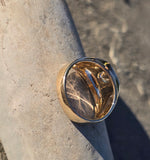 14k gold two-tone diamond estate band ring HOLD