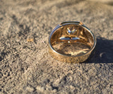 14k gold two-tone diamond estate band ring HOLD