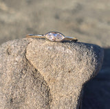 14k gold marquise cut diamond bezel set solitaire engagement ring band