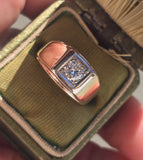 14k gold two-tone diamond estate band ring HOLD