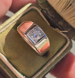 14k gold two-tone diamond estate band ring HOLD