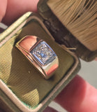 14k gold two-tone diamond estate band ring HOLD