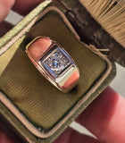 14k gold two-tone diamond estate band ring HOLD