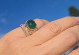18k gold Colombian emerald and diamond estate ring