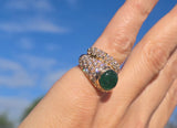 18k gold Colombian emerald and diamond estate ring