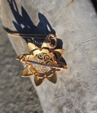 14k gold Victorian seed pearl and diamond starburst necklace pendant lavaliere pin